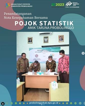 Penandatanganan Nota Kesepahaman Bersama "Pojok Statistik" dengan AMIK Taruna Probolinggo